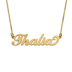 Small necklace with the name "Kari" in 18k gold-plated sterling silver