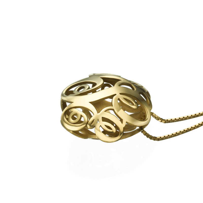 3D gold plated monogram chain