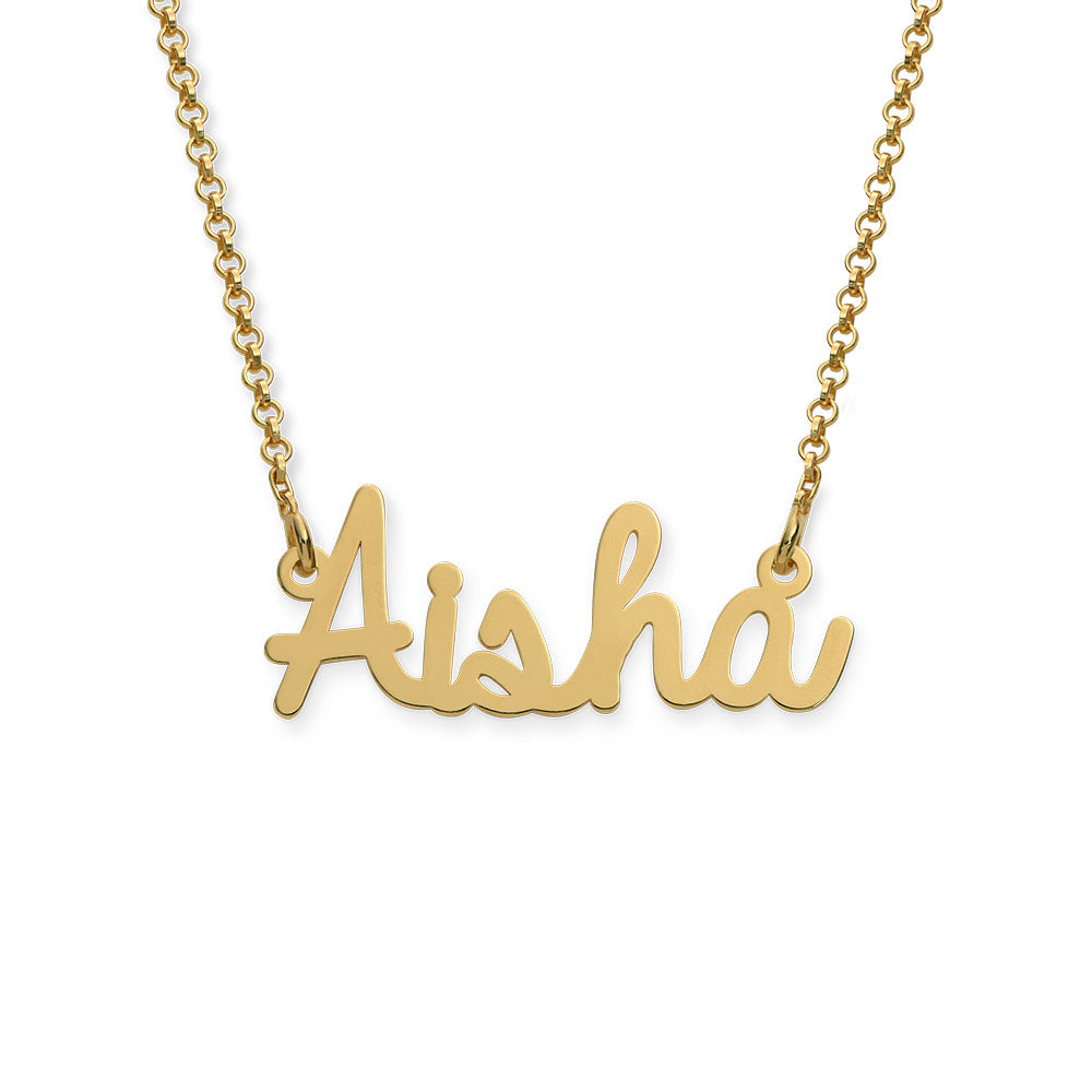 PERSONALIZED JEWELRY - Interlocking Letters Name Necklace in 18k Gold Plating
