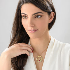 Gold plated two interlocking hearts necklace