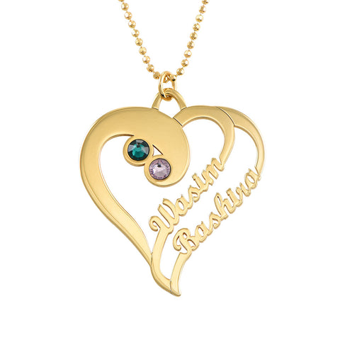 Two hearts forever necklace in gold plated