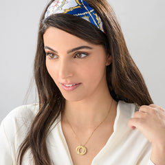 Russian ring necklace with two rings in gold plating
