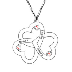 Necklace with triple heart in gold plating