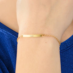 Mother's ID bracelet with gold plating