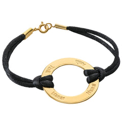 Infinity bracelet with circular pattern in gold plating